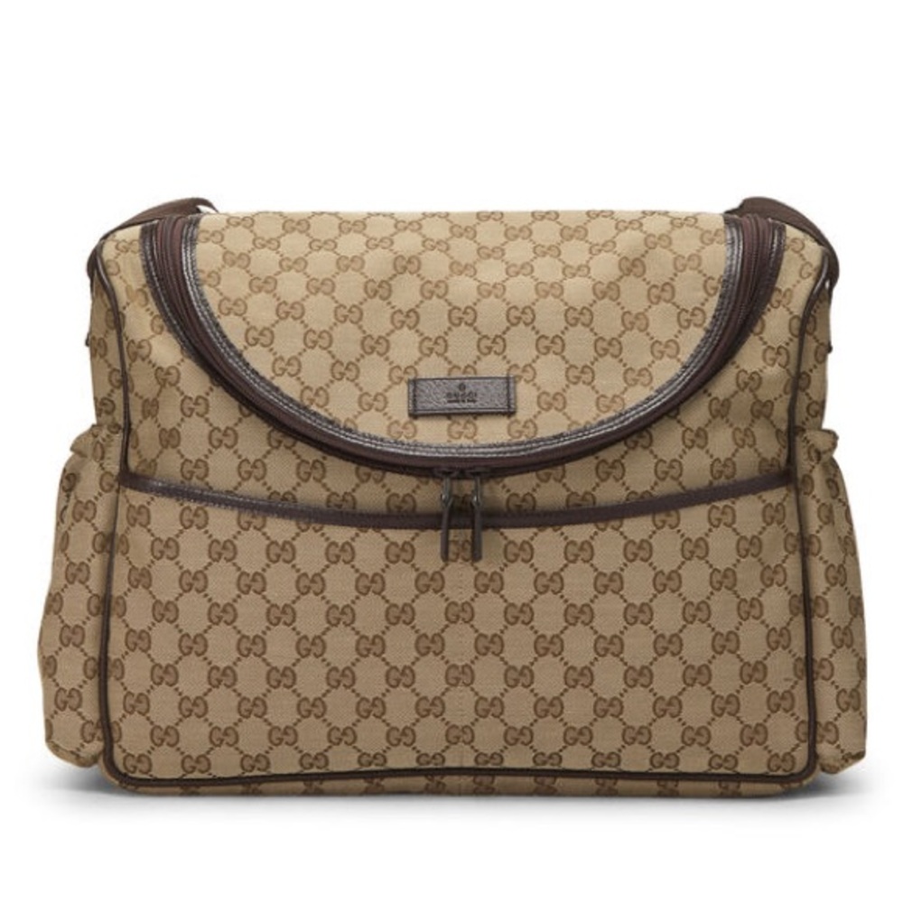 Gucci Brown Monogram Original GG Diaper Shoulder Bag